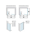 Porta doccia con Apertura Saloon da cm 90 con Profilo in Alluminio Nero e Cristallo 6 mm Trasparente Anticalcare Hexa by SAMO