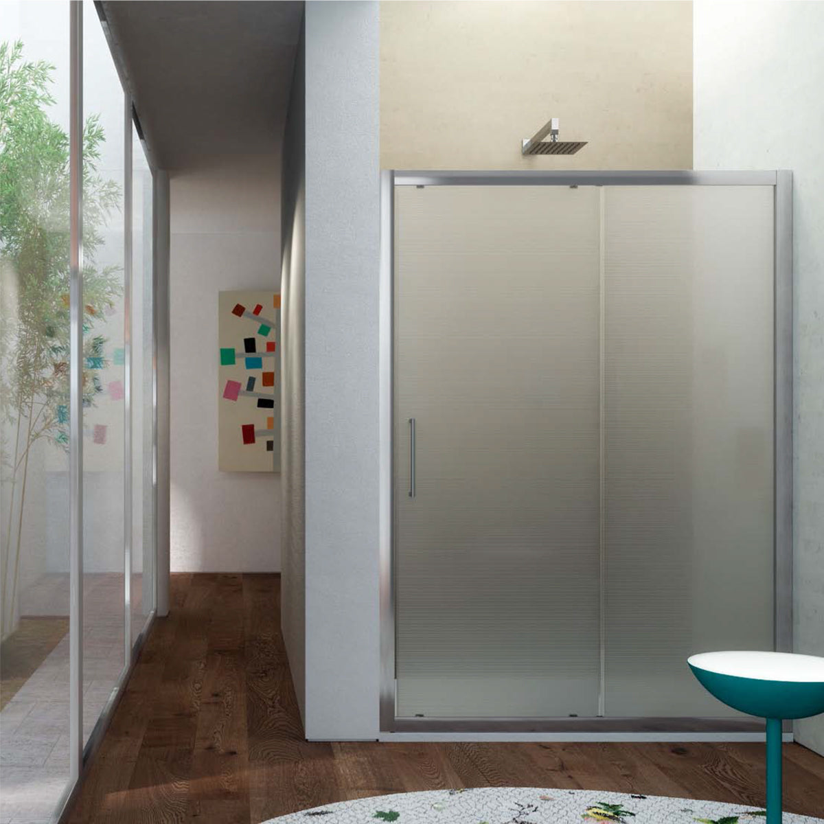 Porta Doccia Scorrevole modello Minerva 100 cm in cristallo opaco 6 mm - Offerta