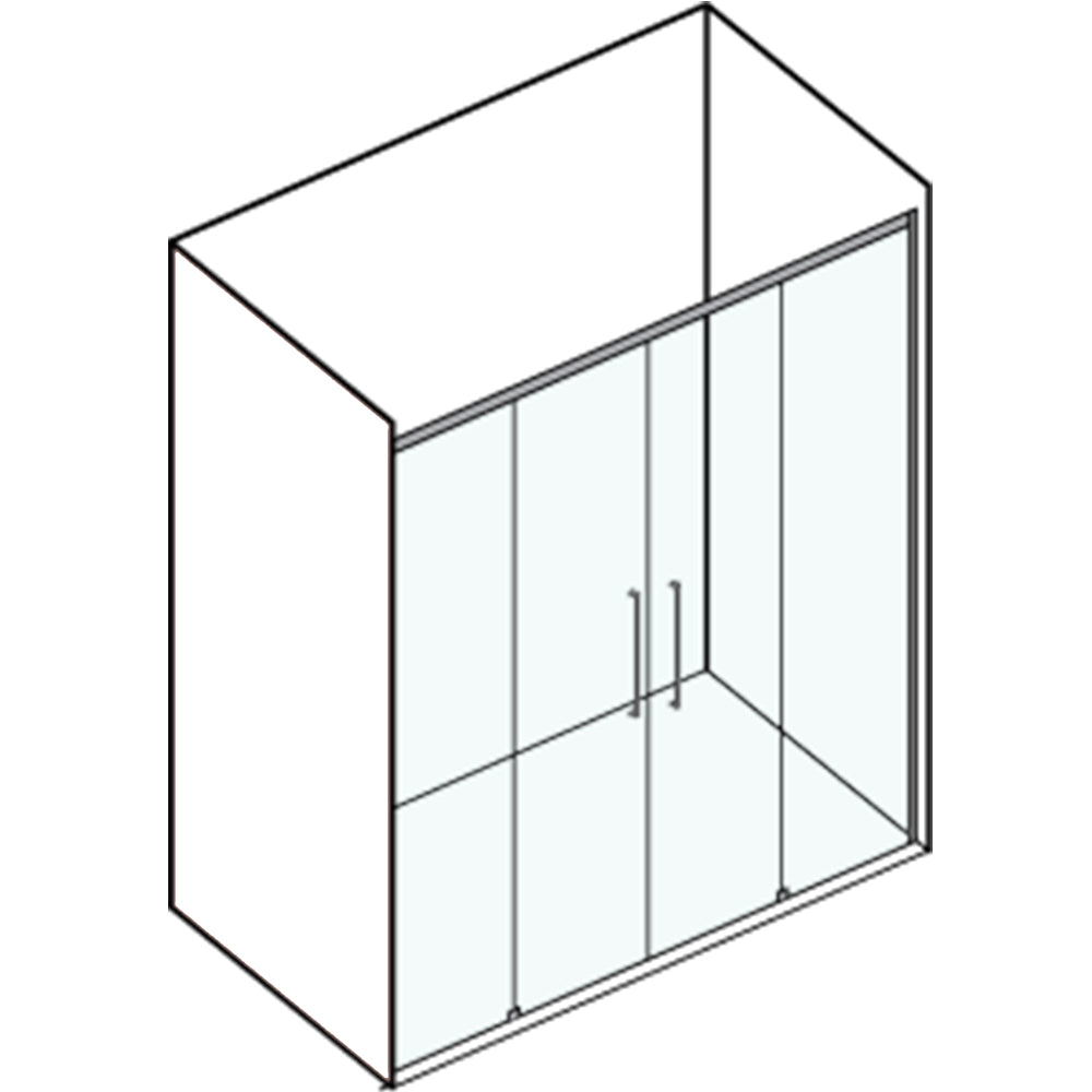 Porta doccia due scorrevoli apertura centrale cm 140 modello Lauren in cristallo temperato mm 8