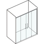 Porta doccia due scorrevoli apertura centrale cm 160 modello Lauren in cristallo temperato mm 8