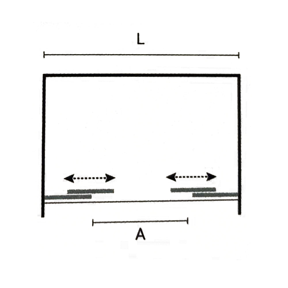 Porta doccia due scorrevoli apertura centrale cm 160 modello Lauren in cristallo temperato mm 8