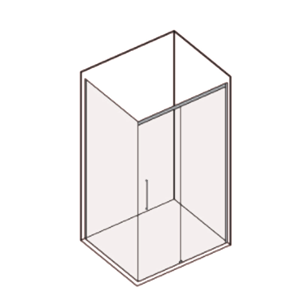 Box doccia rettangolare con apertura scorrevole verso destra cm 120x80 modello Lauren Carbon in cristallo temperato mm 8 e profili di colore nero