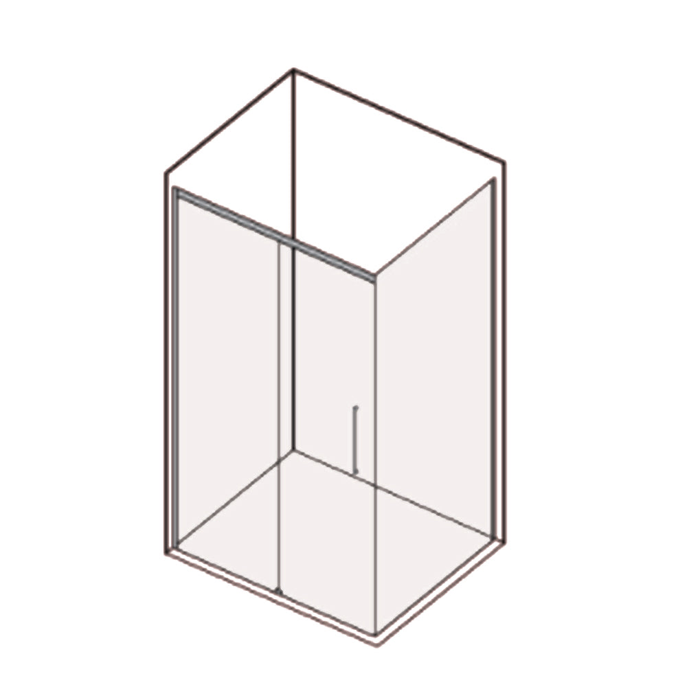 Box doccia rettangolare con apertura scorrevole verso sinistra cm 120x70 modello Lauren Carbon in cristallo temperato mm 8 e profili di colore nero