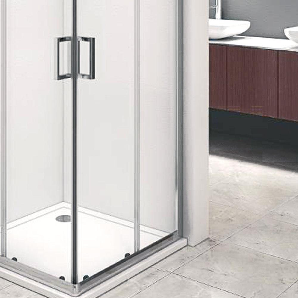 Box doccia Iconic cm 70x70 con apertura scorrevole angolare in vetro anticalcare Smart Clean trasparente 6 mm
