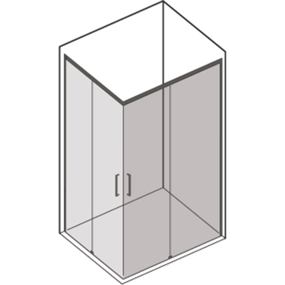 Box doccia Iconic cm 100x120 con apertura scorrevole angolare in vetro anticalcare Smart Clean trasparente 6 mm