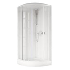 Box doccia semicircolare multifunzione modello Mediaglass 90x90 cm con ante scorrevoli