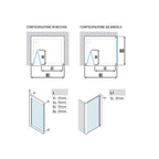 Porta doccia con Apertura Soffietto da cm 80 con Profilo in Alluminio Cromato e Cristallo 6 mm Trasparente Anticalcare Hexa by SAMO
