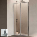 Porta doccia con Apertura Soffietto da cm 80 con Profilo in Alluminio Cromato e Cristallo 6 mm Opaco Anticalcare Hexa by SAMO