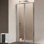 Porta doccia con Apertura Soffietto da cm 90 con Profilo in Alluminio Nero e Cristallo 6 mm Trasparente Anticalcare Hexa by SAMO