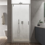 Porta doccia battente da 91 cm modello Dioniso in cristallo trasparente 6 mm Reversibile