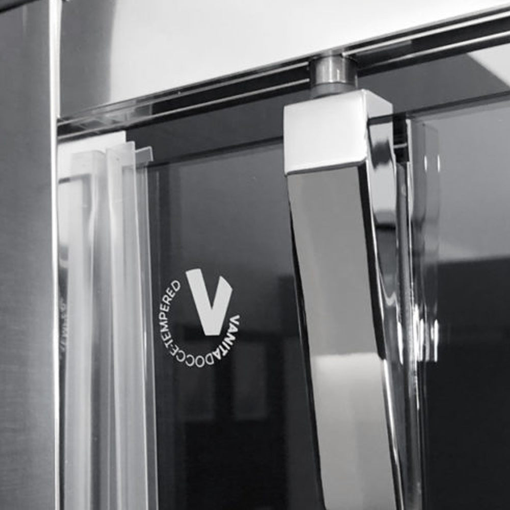 Porta doccia battente da 79 cm modello Dioniso in cristallo trasparente 6 mm Reversibile