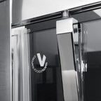 Porta doccia a 2 ante battenti da 91 cm modello Dioniso in cristallo trasparente 6 mm Reversibile