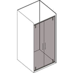 Porta doccia a 2 ante battenti da 75 cm modello Dioniso in cristallo trasparente 6 mm Reversibile