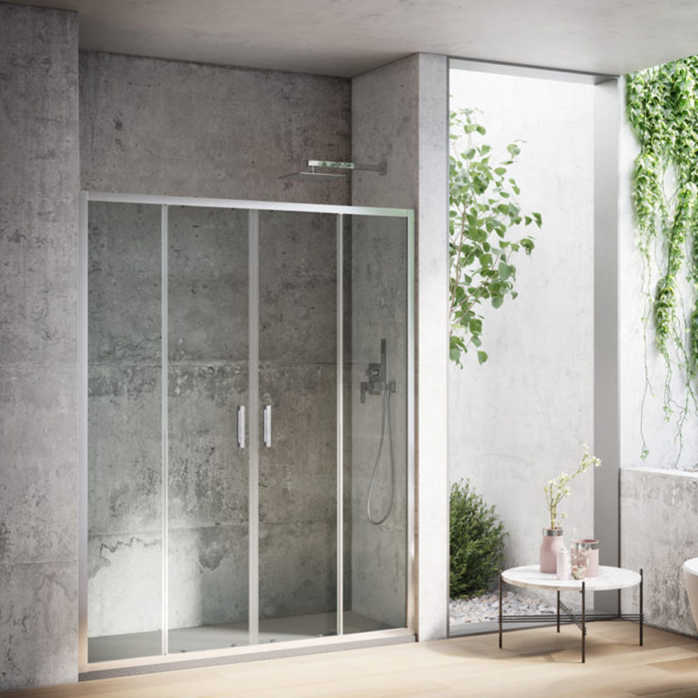 Porta doccia 2 ante scorrevoli da 180 cm modello Dioniso in cristallo trasparente 6 mm reversibile