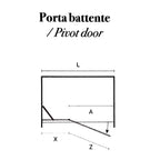 Porta doccia ad apertura battente reversibile per nicchia da 90 cm modello Demetra in cristallo trasparente 6 mm