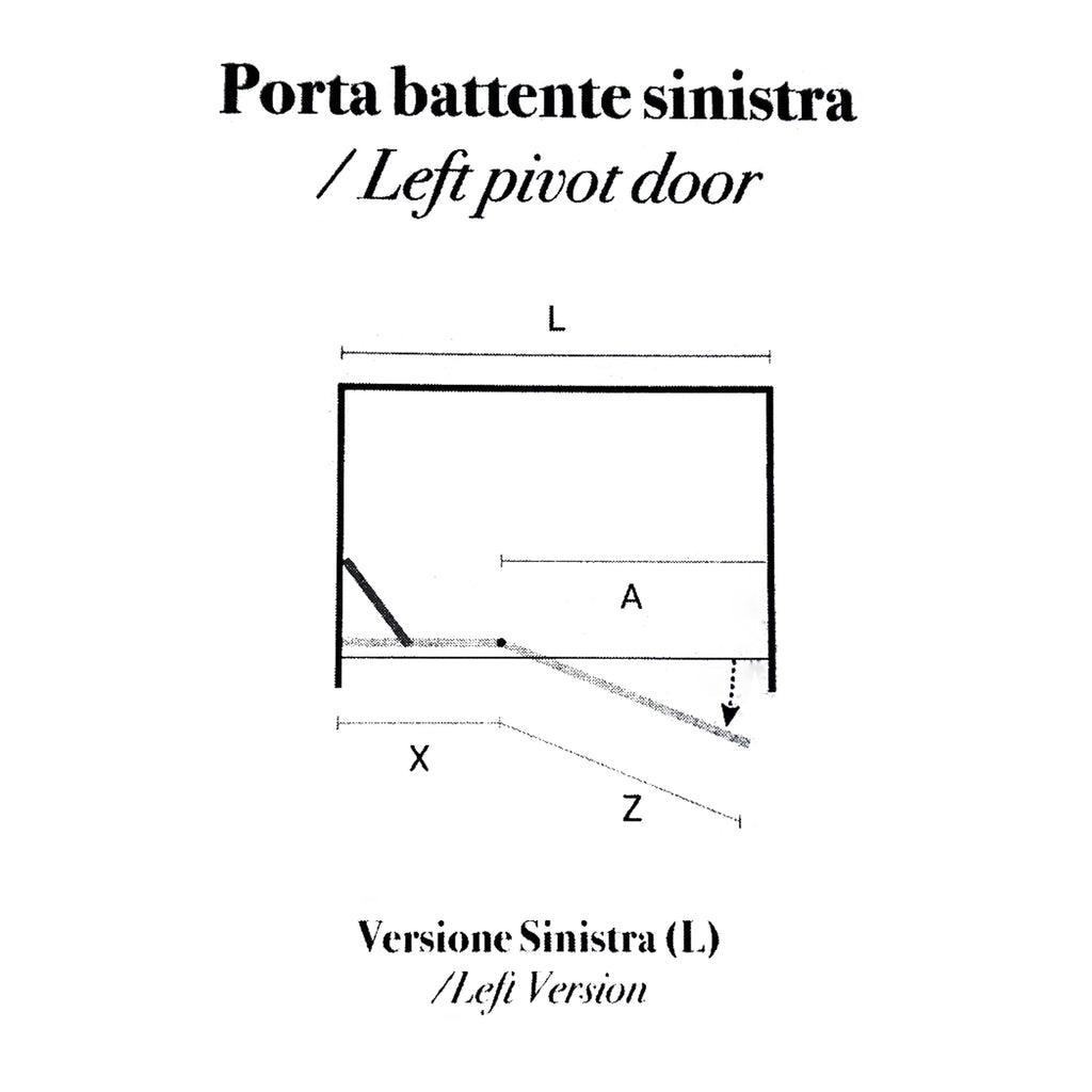 Porta doccia battente versione sinistra cm 100 modello Atlas in cristallo temperato mm 8