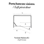 Porta doccia battente versione sinistra cm 90 modello Atlas in cristallo temperato mm 8