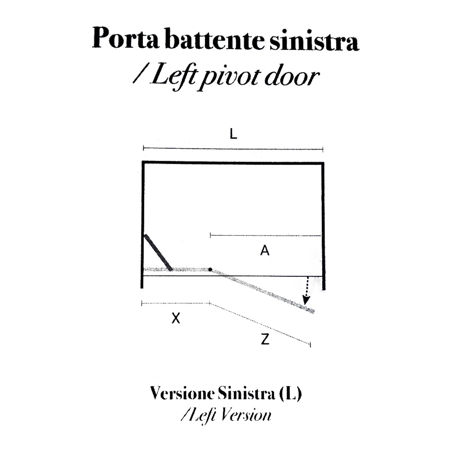 Porta doccia battente apertura sinistra cm 75 modello Atlas in cristallo temperato mm 8