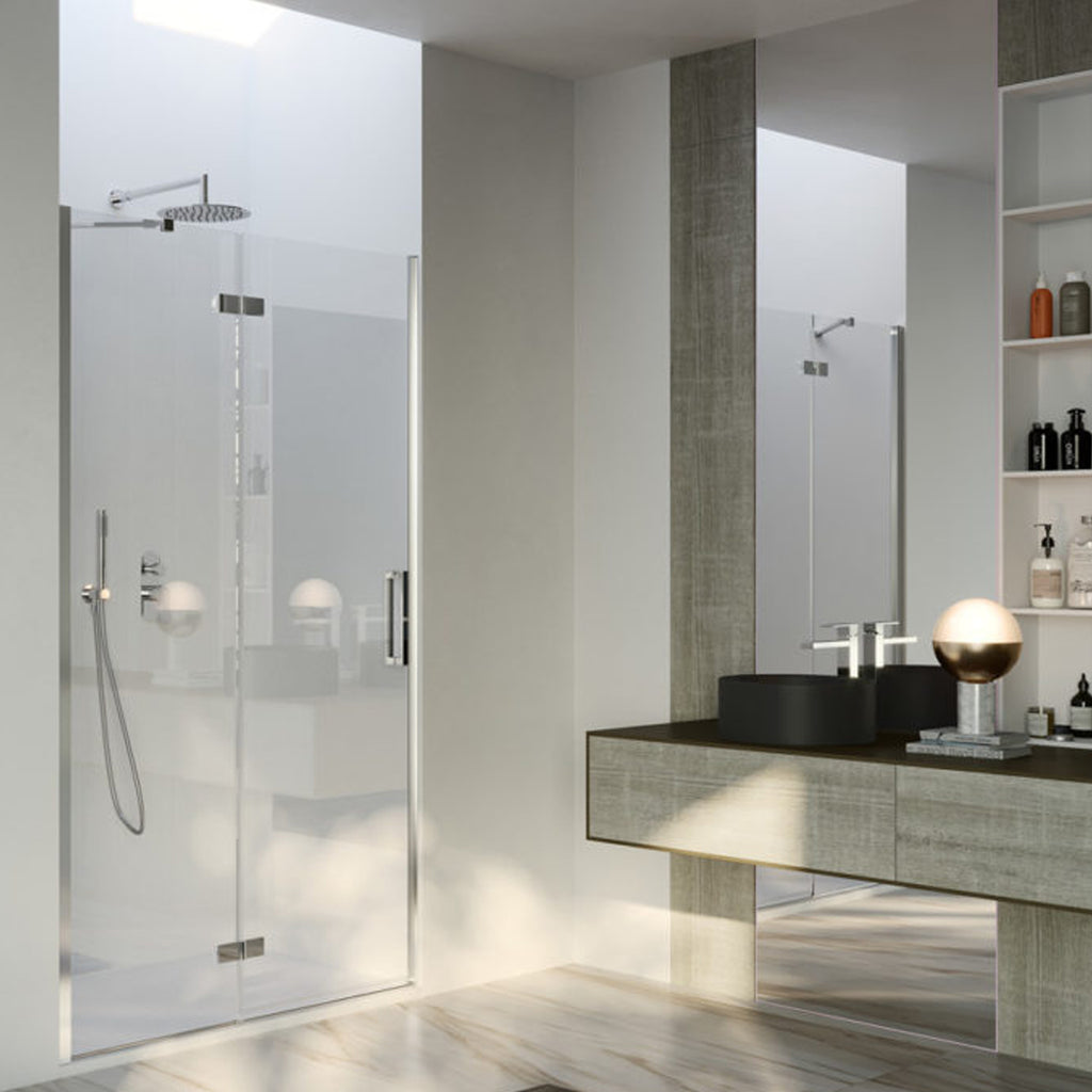 Porta doccia battente versione sinistra cm 70 modello Atlas in cristallo temperato mm 8