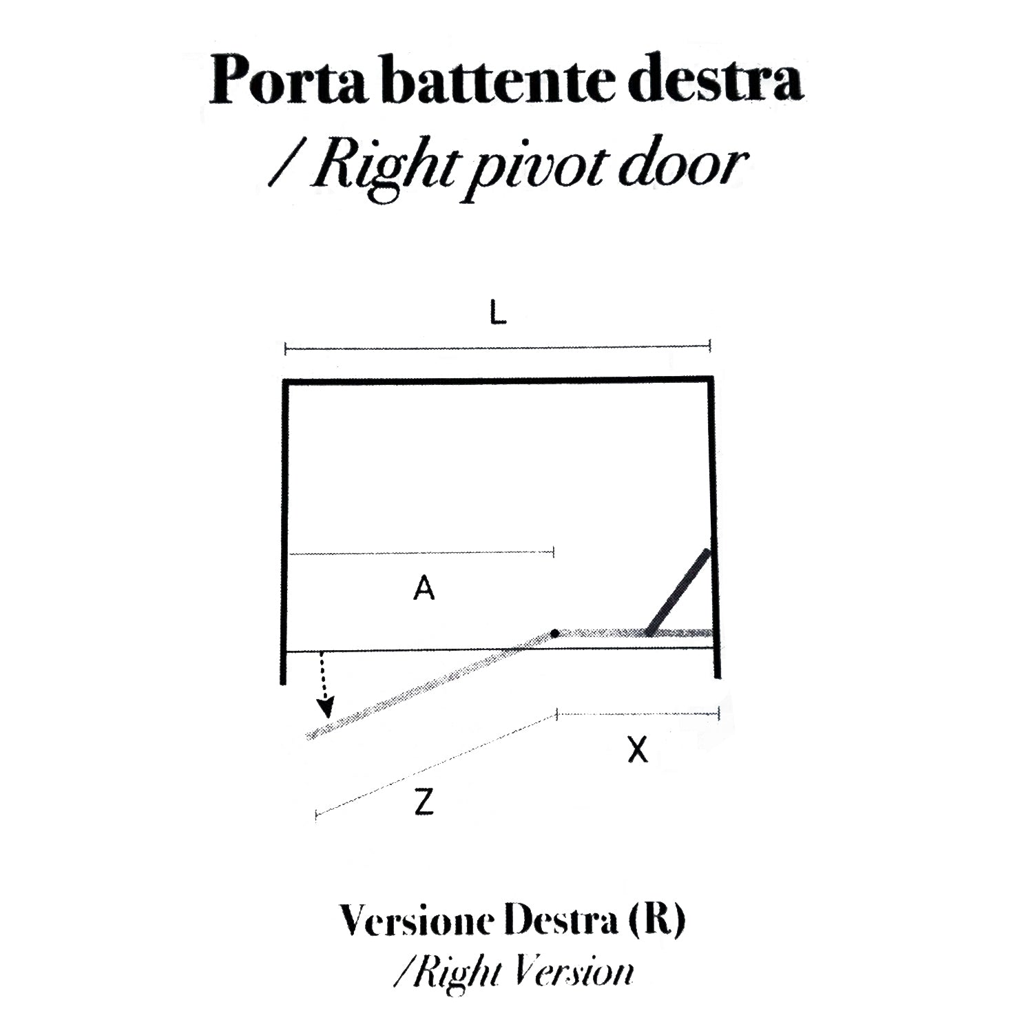 Porta doccia battente versione destra cm 120 modello Atlas in cristallo temperato mm 8