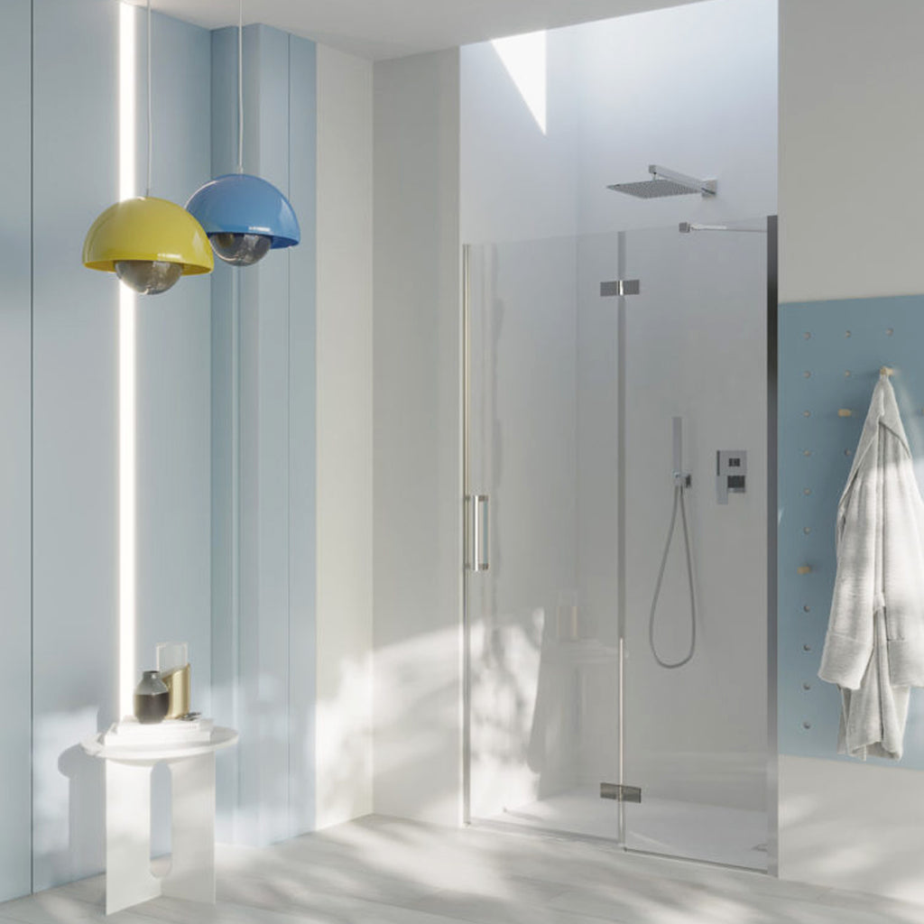 Porta doccia battente versione destra cm 120 modello Atlas in cristallo temperato mm 8