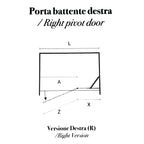 Porta doccia battente versione destra cm 100 modello Atlas in cristallo temperato mm 8