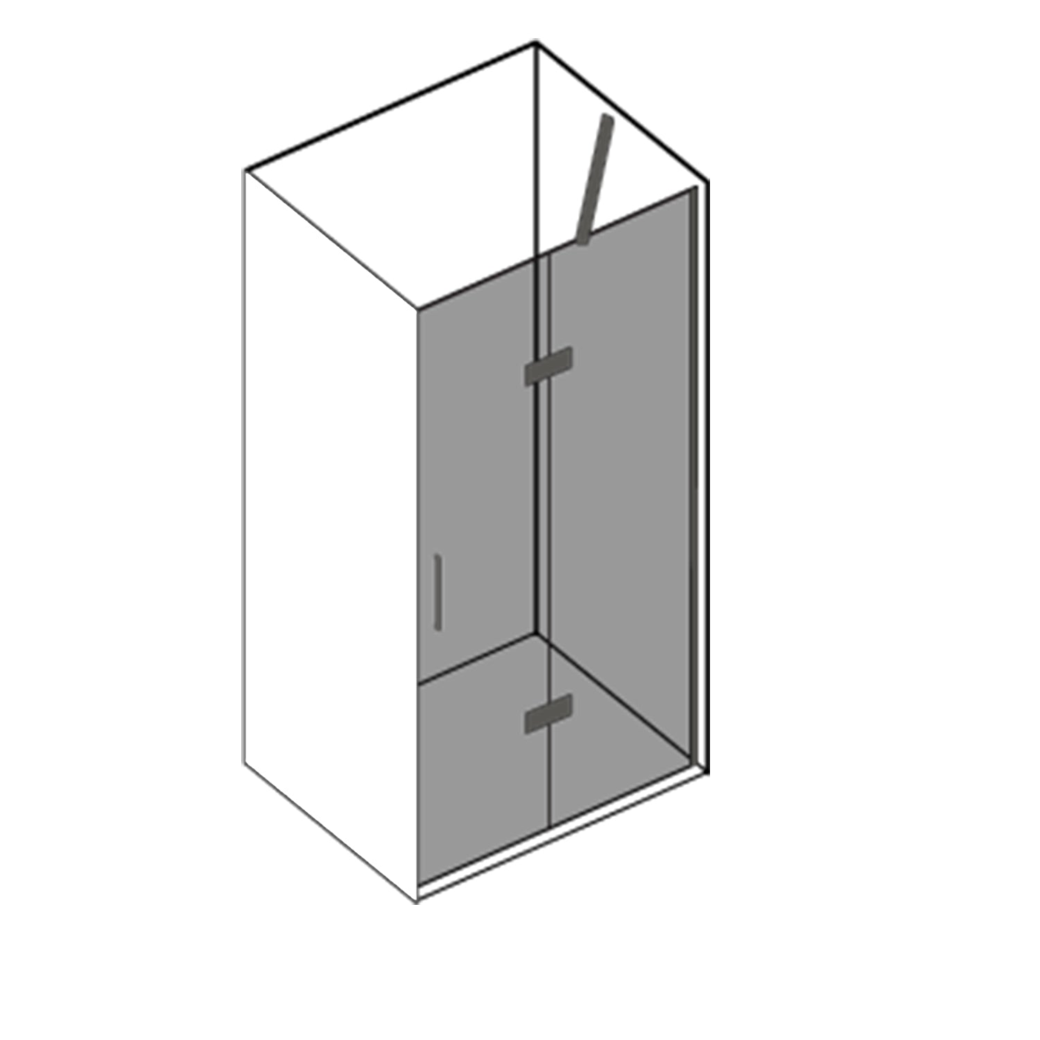 Porta doccia battente versione destra cm 75 modello Atlas in cristallo temperato mm 8