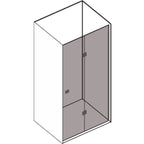 Porta doccia con apertura a soffietto da 90 cm cristallo trasparente temperato da 6 mm