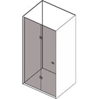 Porta doccia con apertura a soffietto da 90 cm cristallo trasparente temperato da 6 mm