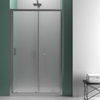 Porta doccia per nicchia 100 cm modello Smart con apertura scorrevole in cristallo temperato opaco da 6 mm
