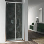 Porta doccia modello Minerva a due battenti da 90 cm in cristallo trasparente 6 mm