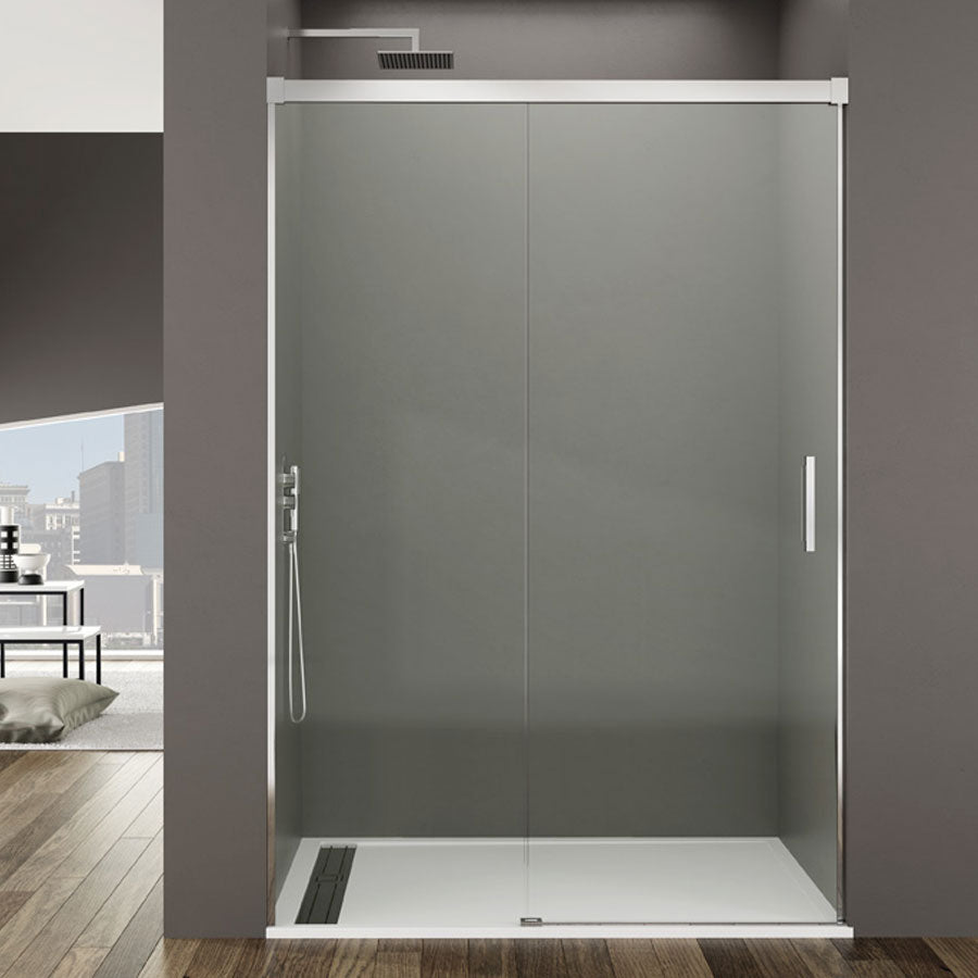 Box doccia a nicchia 100 cm in cristallo temperato trasparente 6 mm con trattamento anticalcare