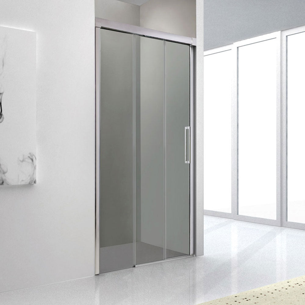 Box doccia a nicchia da 110 cm modello Trio di GME con profili in alluminio - reversibile