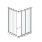 Box doccia angolare apertura scorrevole 75X80cm cristallo satinato profilo bianco Oceania