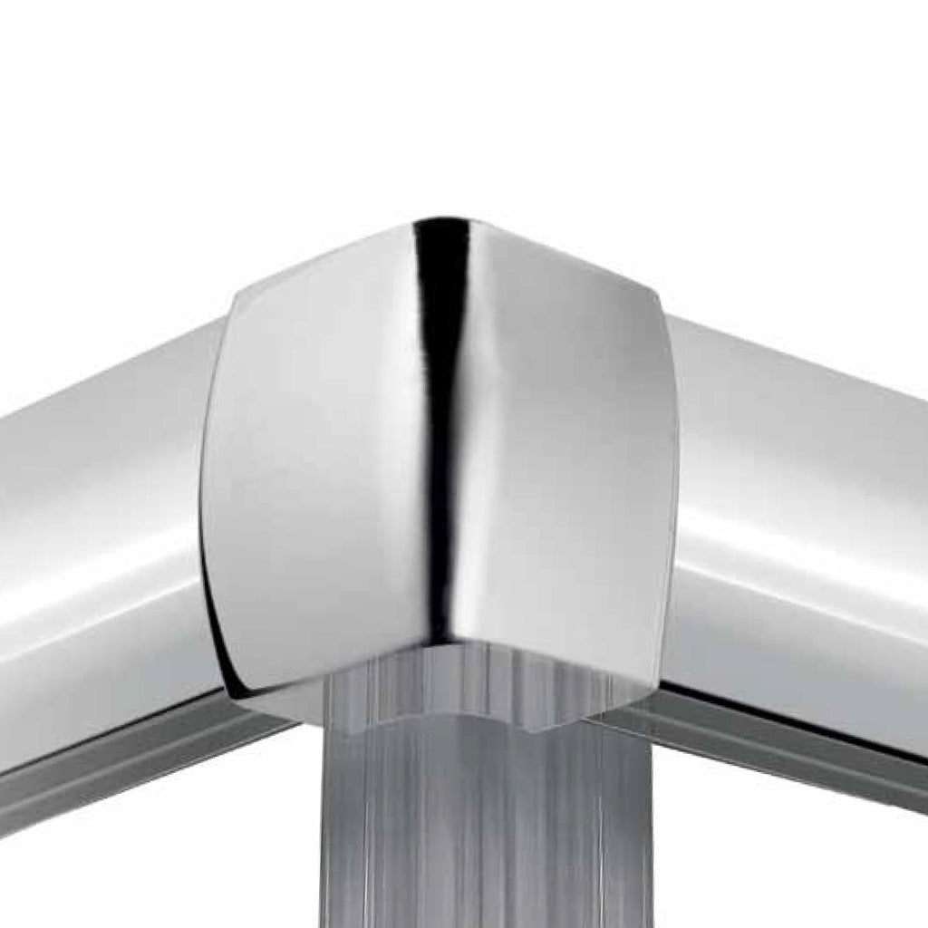 Box doccia angolare apertura scorrevole 90x100cm cristallo stampato C profilo bianco Oceania