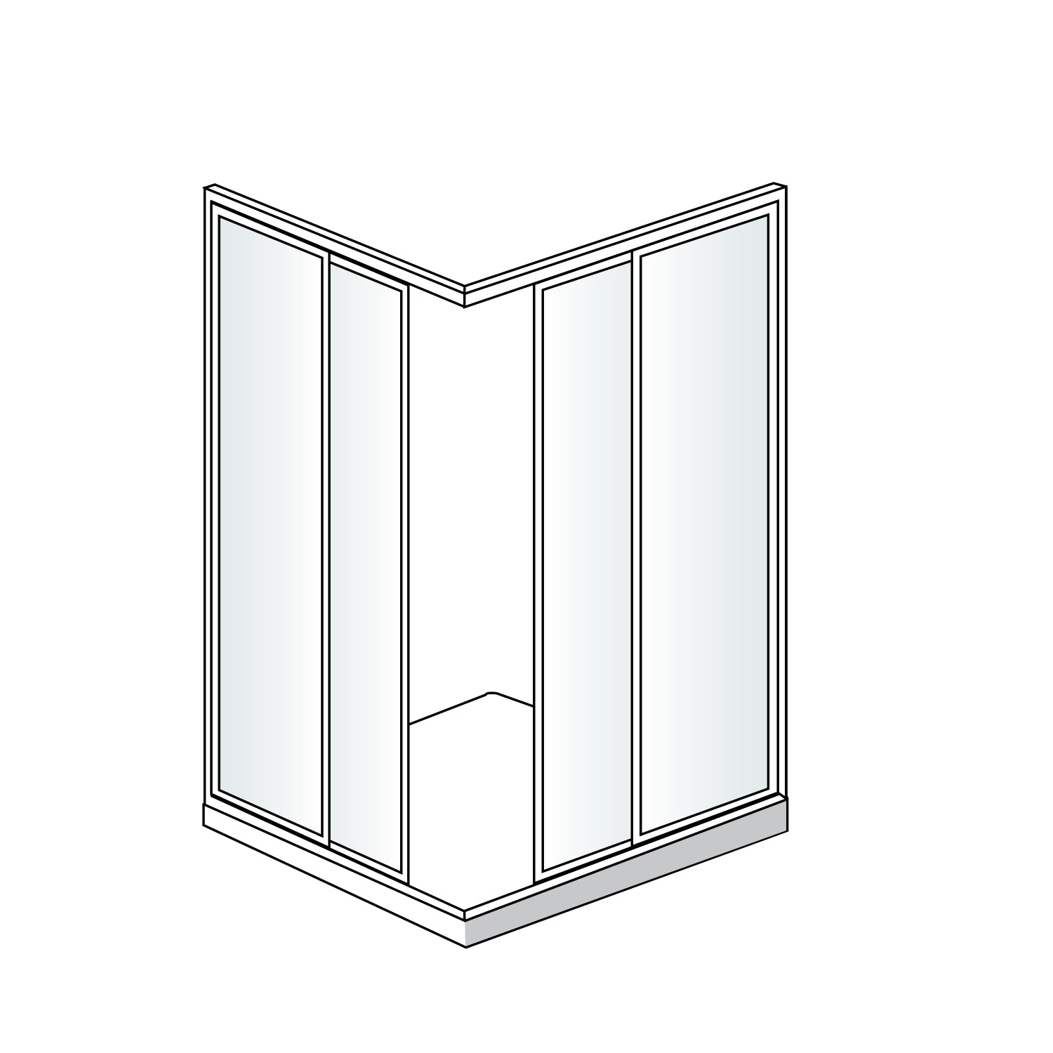 Box doccia angolare apertura scorrevole 90x100cm cristallo stampato C profilo bianco Oceania