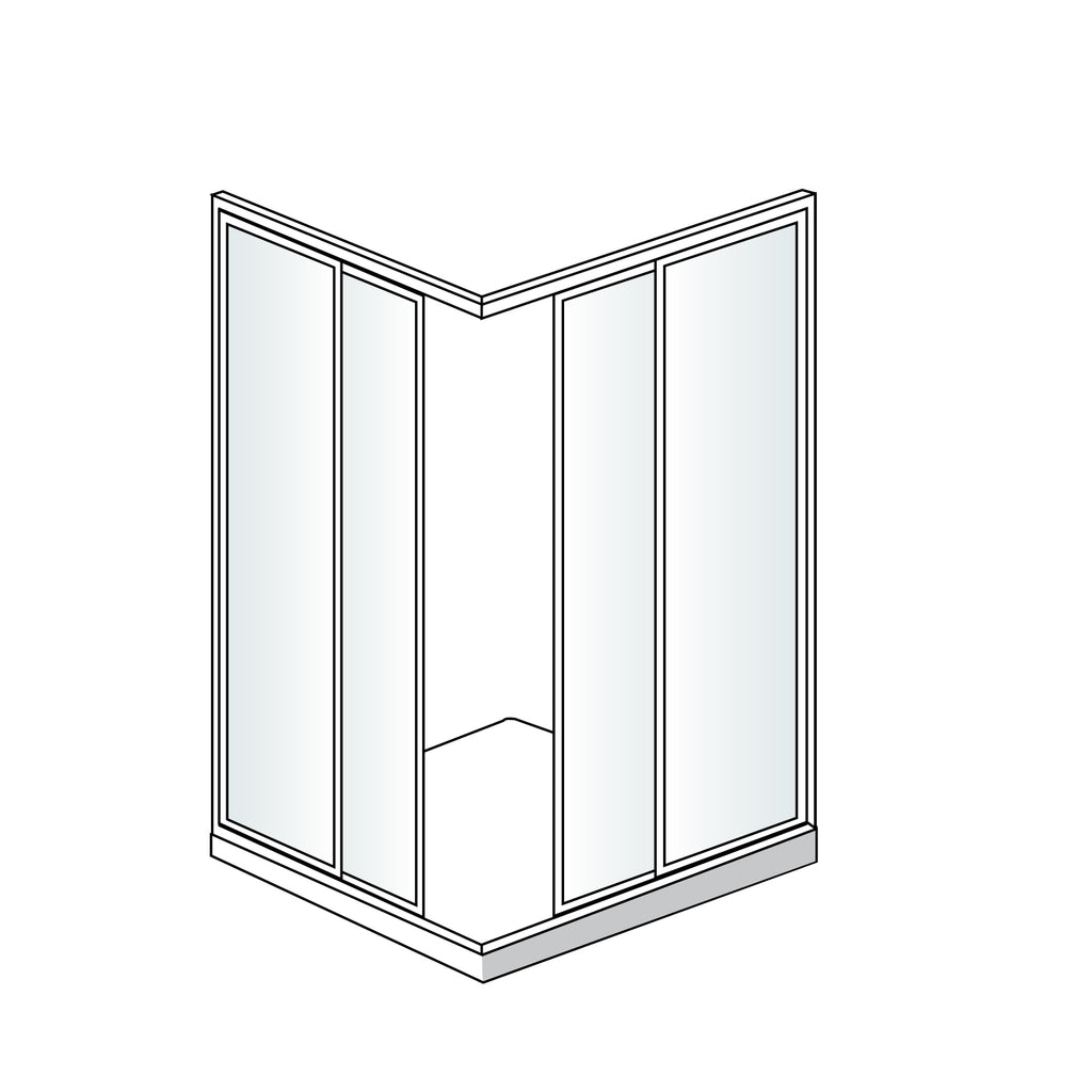 Box doccia angolare apertura scorrevole 90x110cm cristallo stampato C profilo bianco Oceania