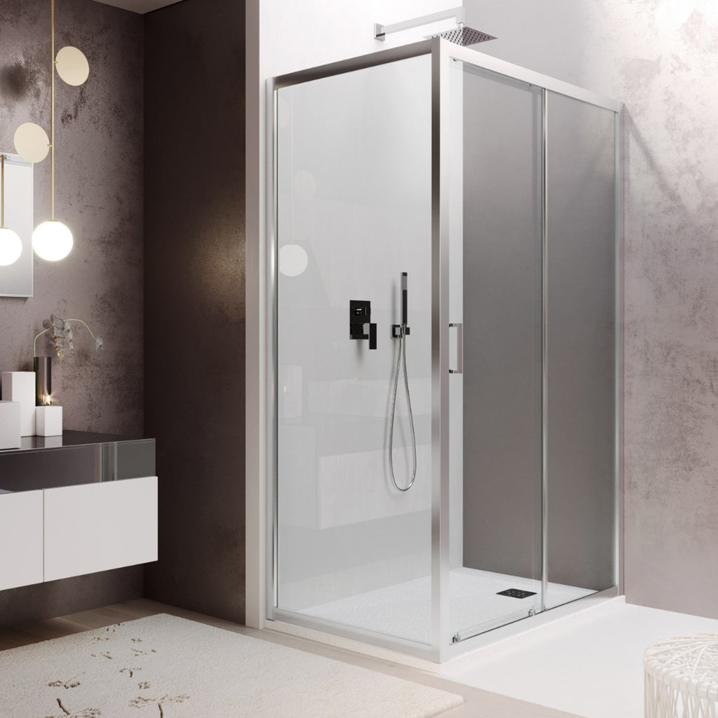 Box doccia 80x120 modello Loop con porta scorrevole cristallo 6 mm anticalcare Smart Clean