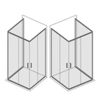 Box doccia tre lati 100x70x70 cm modello Loop con porta scorrevole angolare cristallo 6 mm anticalcare Smart Clean