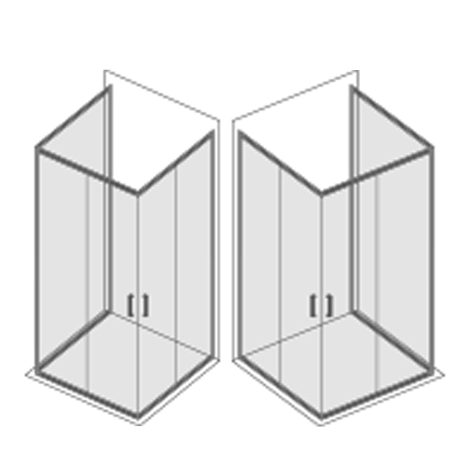 Box doccia tre lati 100x70x70 cm modello Loop con porta scorrevole angolare cristallo 6 mm anticalcare Smart Clean