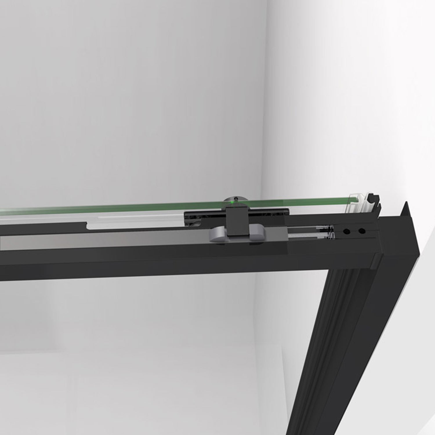 Box doccia rettangolare con apertura scorrevole cm 130x70 modello Twenty Black in cristallo temperato mm 6 e profili di colore nero