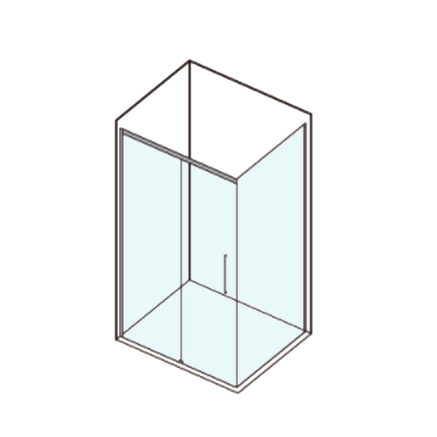 Box doccia rettangolare con apertura scorrevole cm 180x70 modello Twenty Black in cristallo temperato mm 6 e profili di colore nero