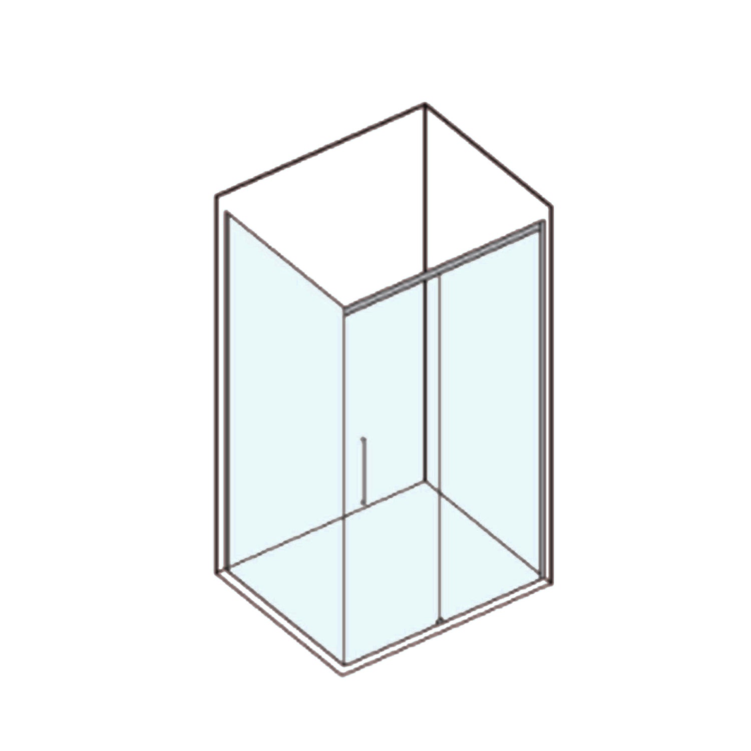 Box doccia rettangolare con apertura scorrevole cm 135x75 modello Twenty Black in cristallo temperato mm 6 e profili di colore nero