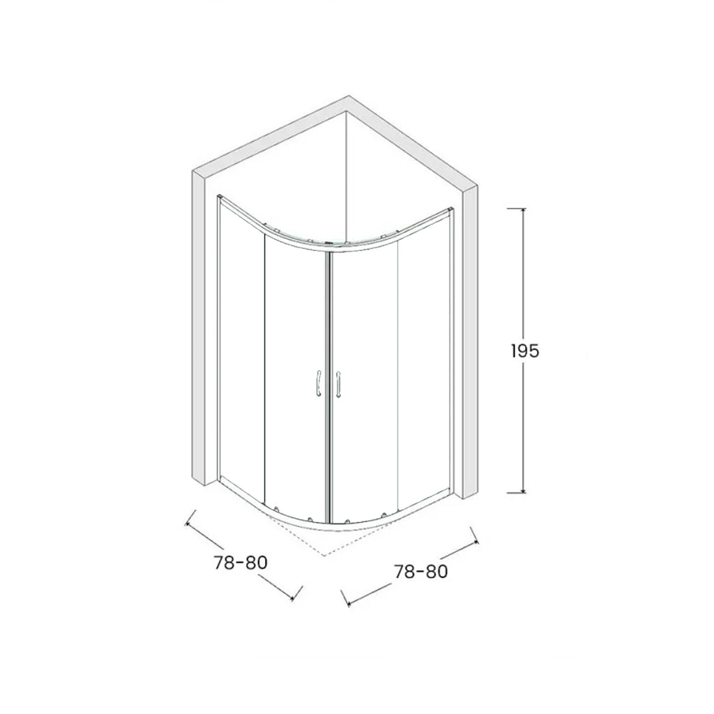 Box doccia semicircolare DocciaGo modello Treasure con porte scorrevoli