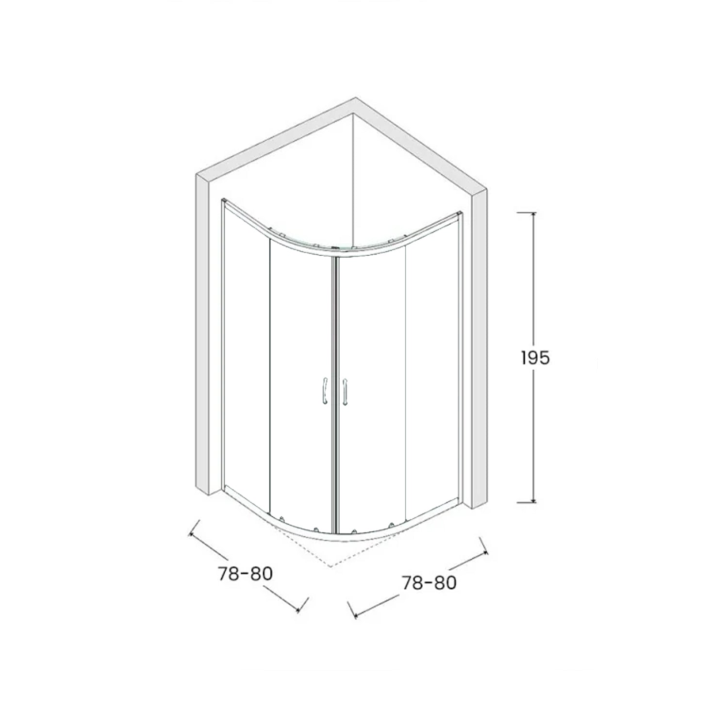 Box doccia semicircolare DocciaGo modello Treasure con porte scorrevoli