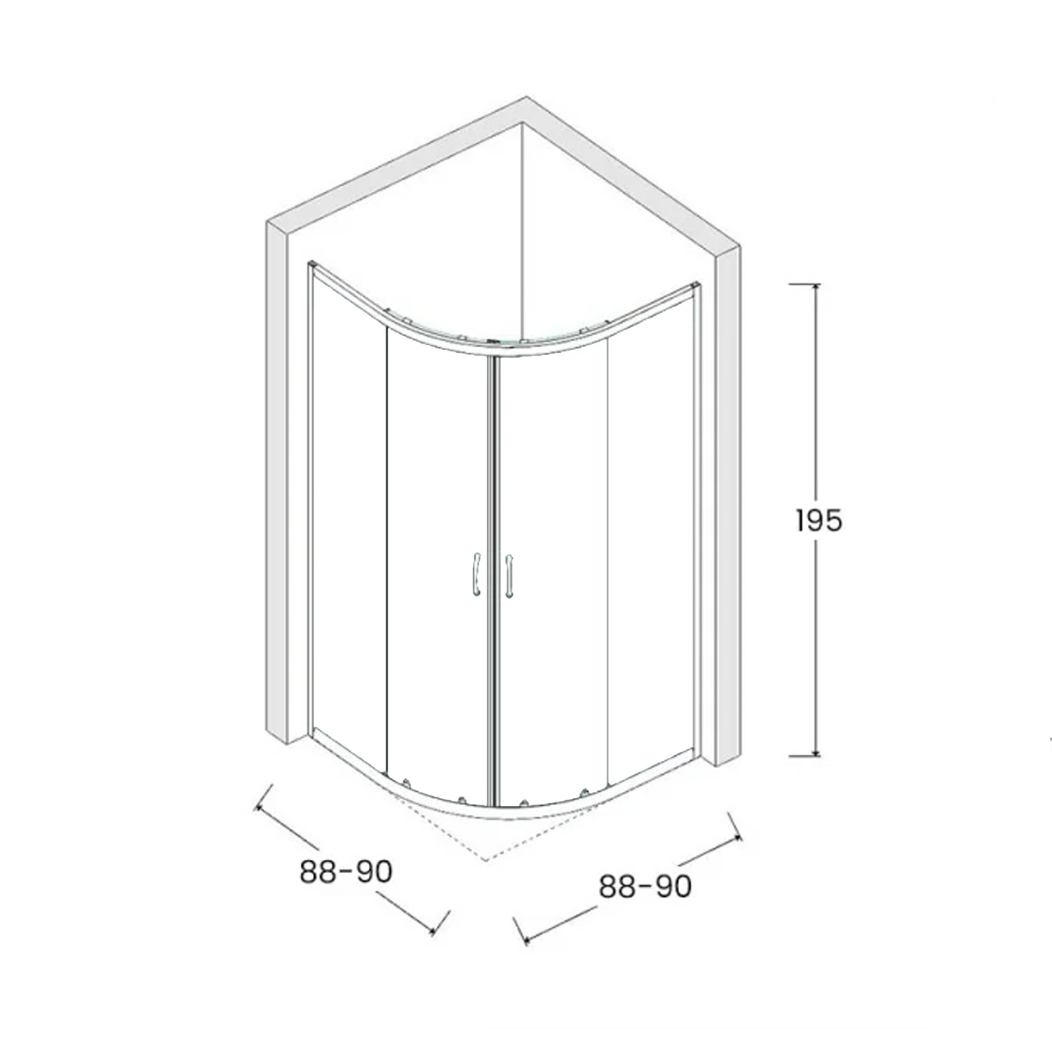 Box doccia semicircolare DocciaGo modello Treasure con porte scorrevoli