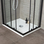 Box doccia modello Imperial 70x70 cm con profilo nero opaco e cristallo trasparente 6 mm