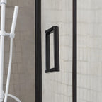 Box doccia modello Imperial 70x70 cm con profilo nero opaco e cristallo trasparente 6 mm