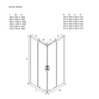Box doccia modello Imperial 70x70 cm con profilo nero opaco e cristallo trasparente 6 mm