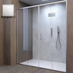 Box doccia per nicchia 2 porte scorrevoli Tonga 140 cm Stampato C-Bianco